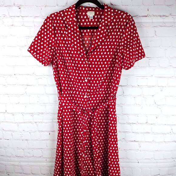 a new day Dresses & Skirts - A New Day Retro Red/White Polka Dot Dress - Small